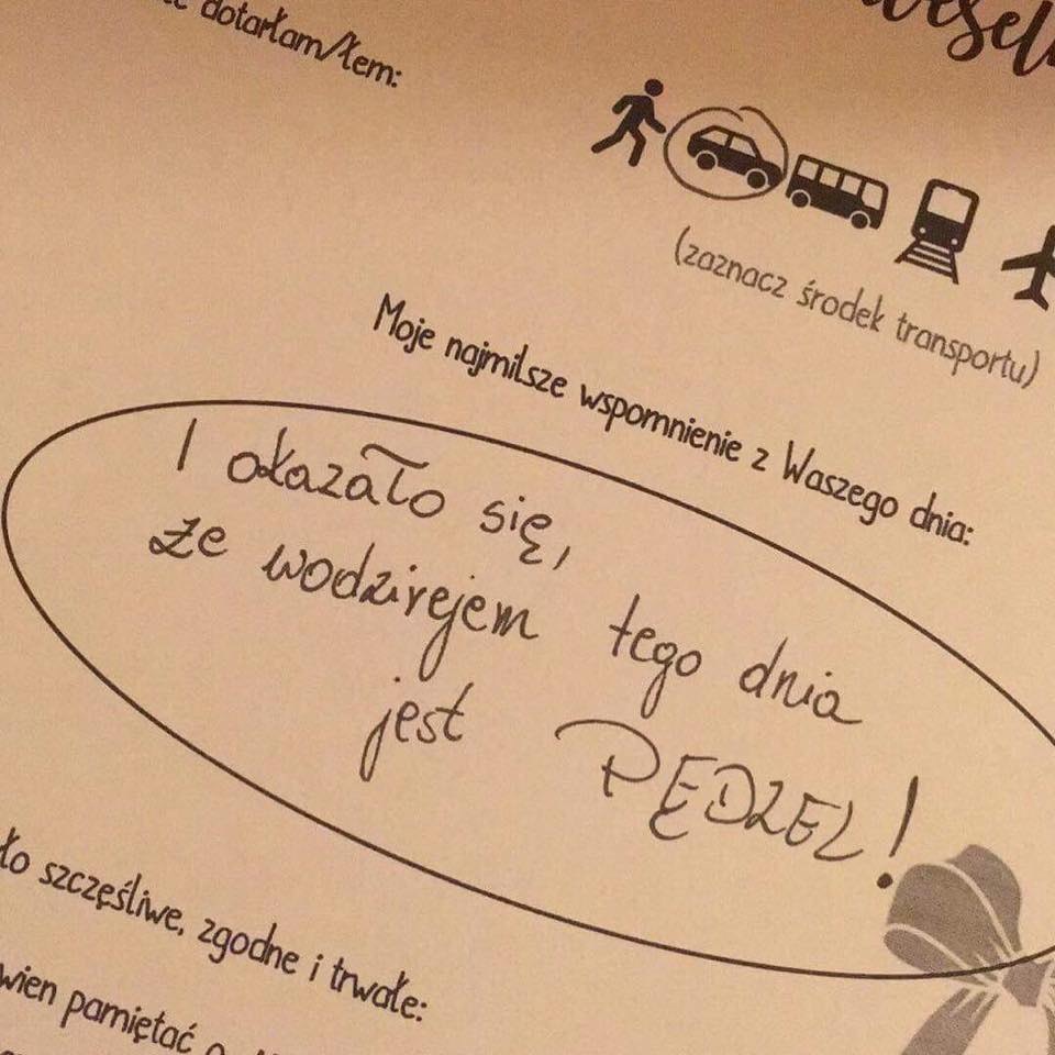 Wpis w księdze gości: I okazało się, że wodzirejem tego dnia jest... Pędzel!
